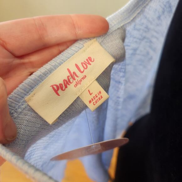 PEACH LOVE Baby Blue Oversized Tank, Size Large - Picture 11 of 12